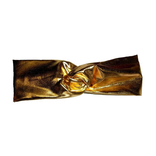 Shiny Turban Headband Gold