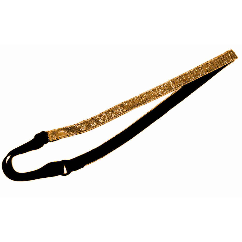 skinny nonslip glitter elastic headbands, gold