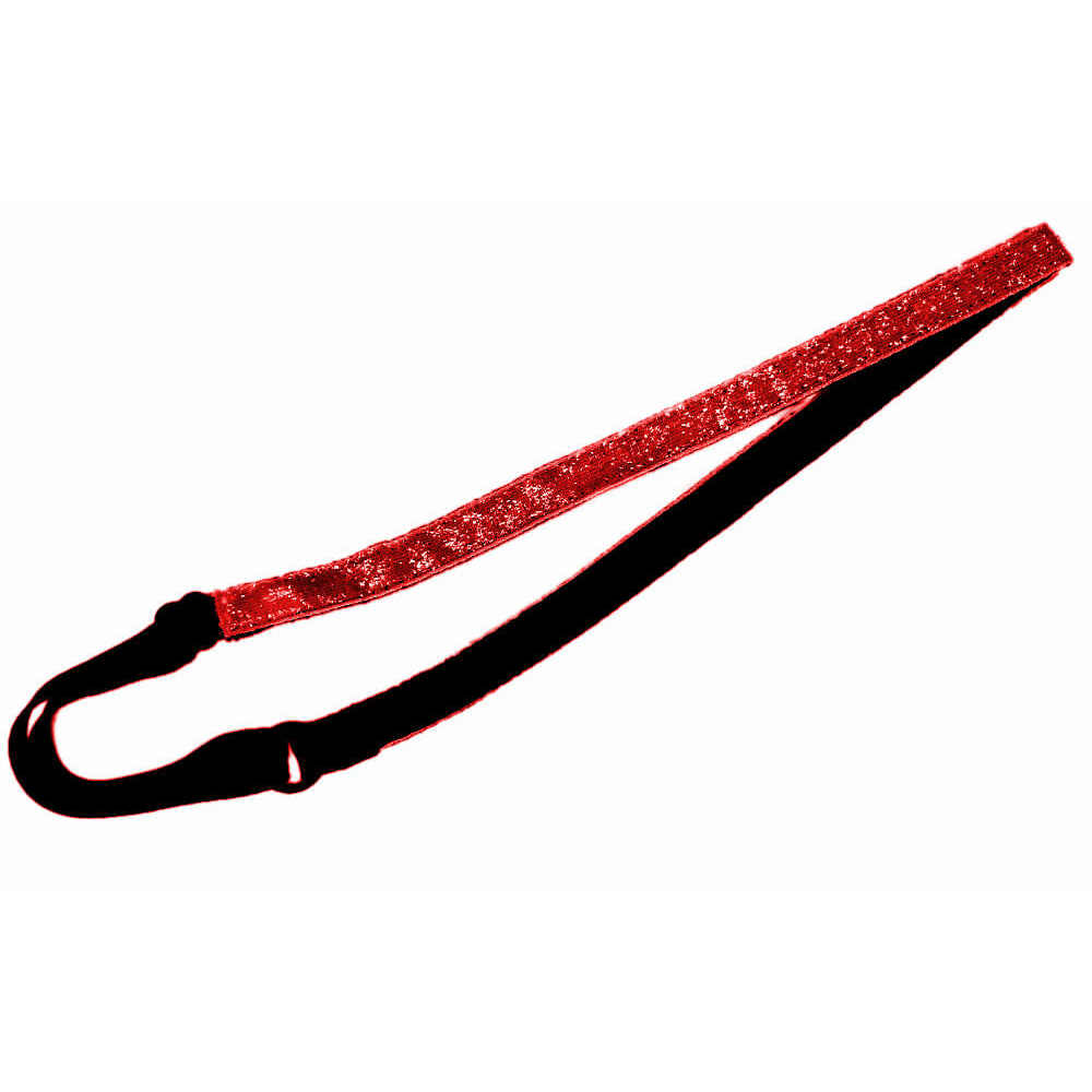 skinny nonslip glitter elastic headbands, red