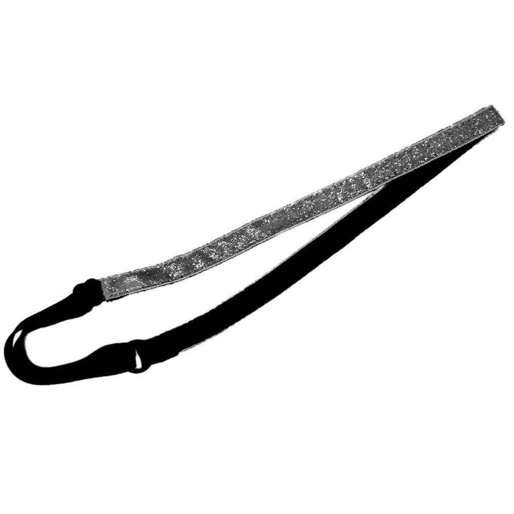 skinny nonslip glitter elastic headbands, silver