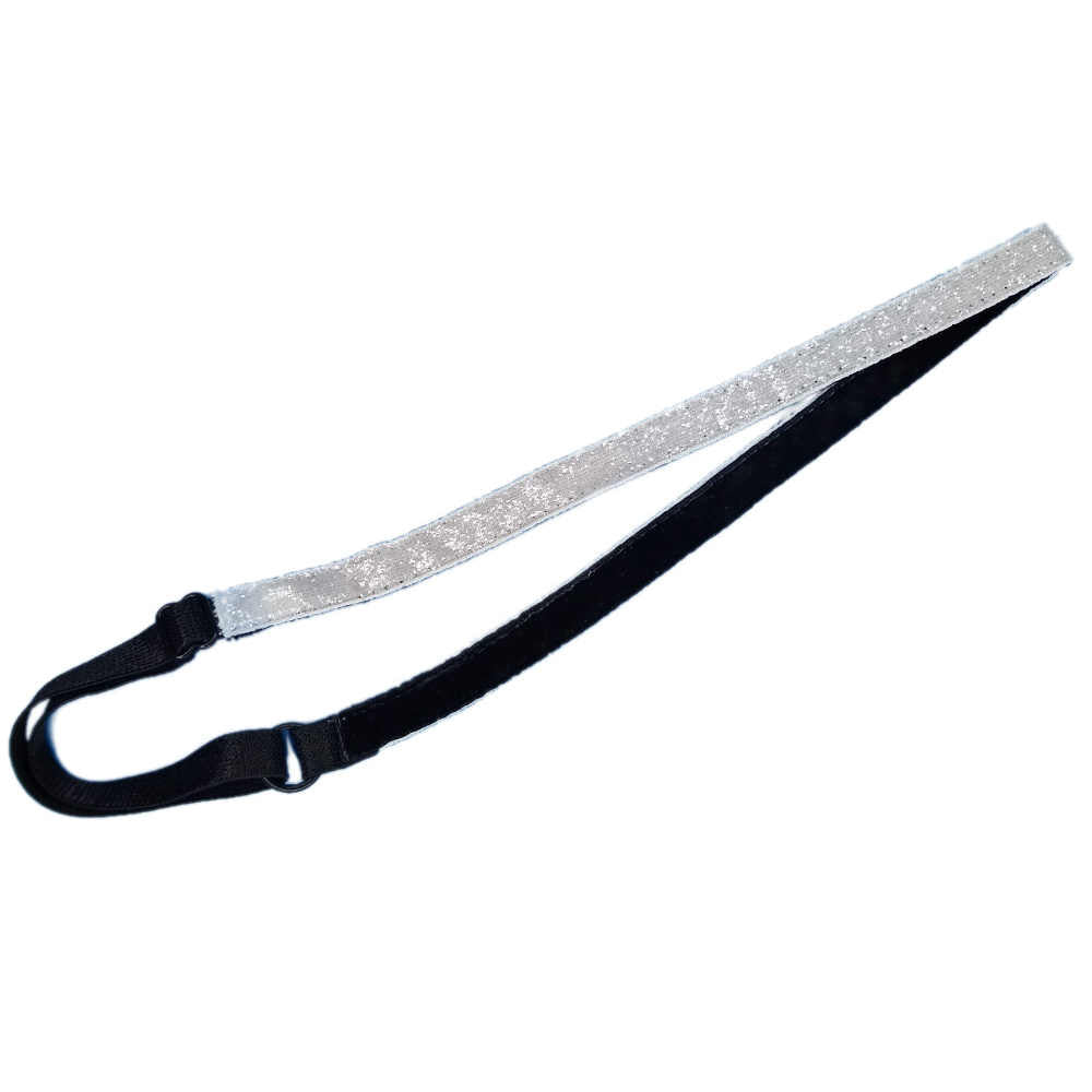skinny nonslip glitter elastic headbands, white