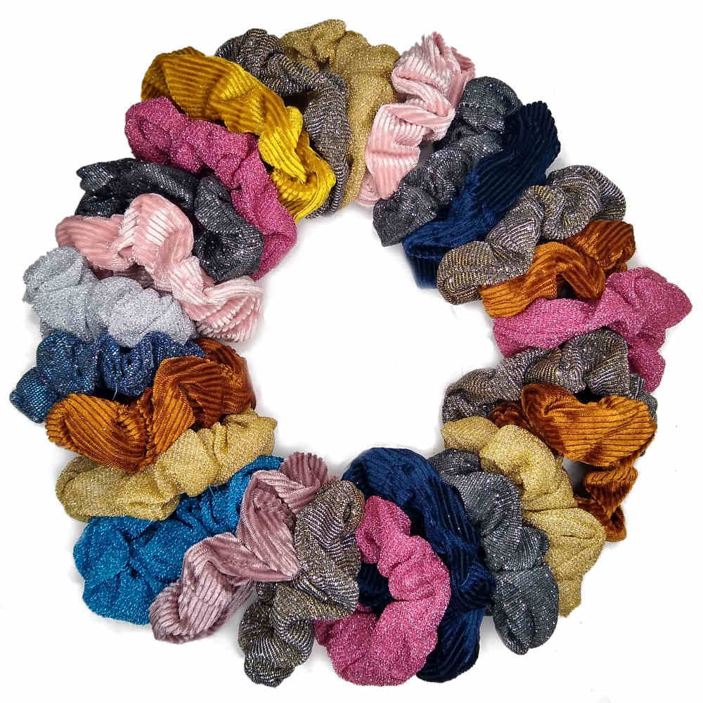 Velvet Corduroy and Glitter Scrunchie Party Pack