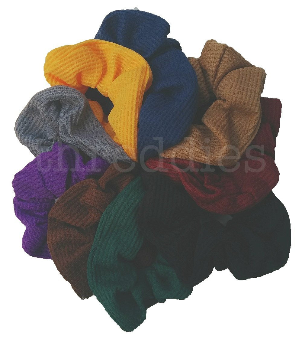 thermal scrunchies, dark color mix assorted scrunchie set