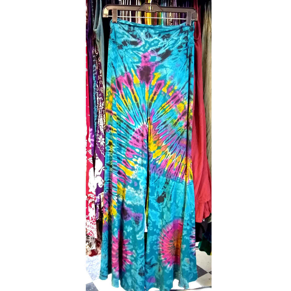 Tie Dye Wide Leg Pants, teal