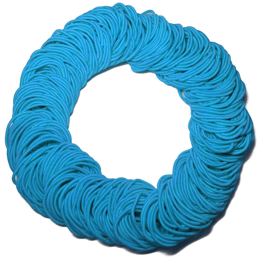 standard 2mm ponytail elastics, turquoise hair elastics