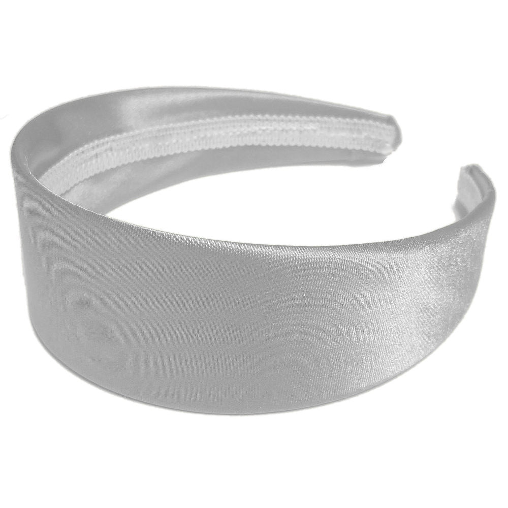 widest satin headbands, white