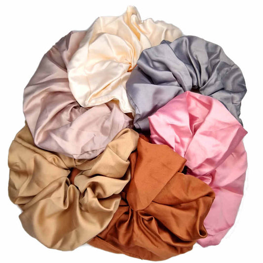 oversized satin scrunchies for spring