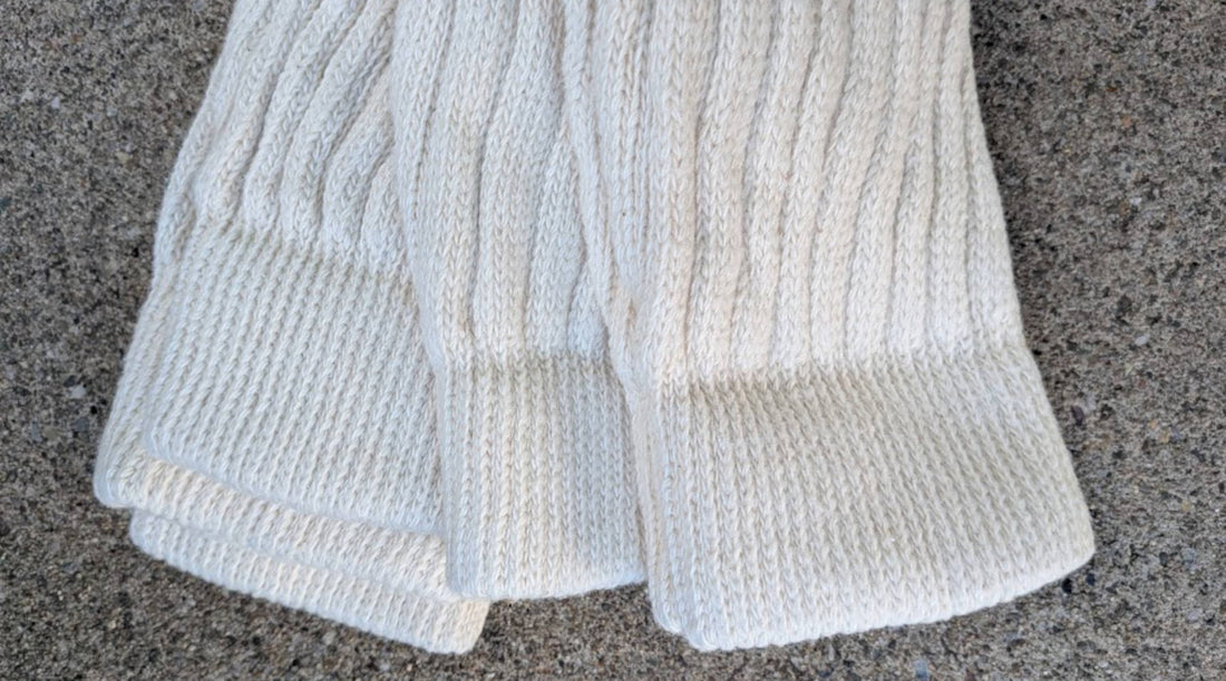 unbleached, undyed cotton slouchy socks