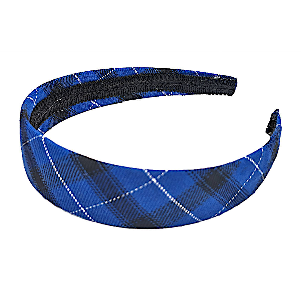 Flannel Plaid Headband, blue