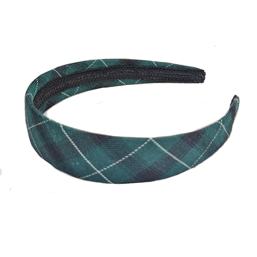 Flannel Plaid Headband, green