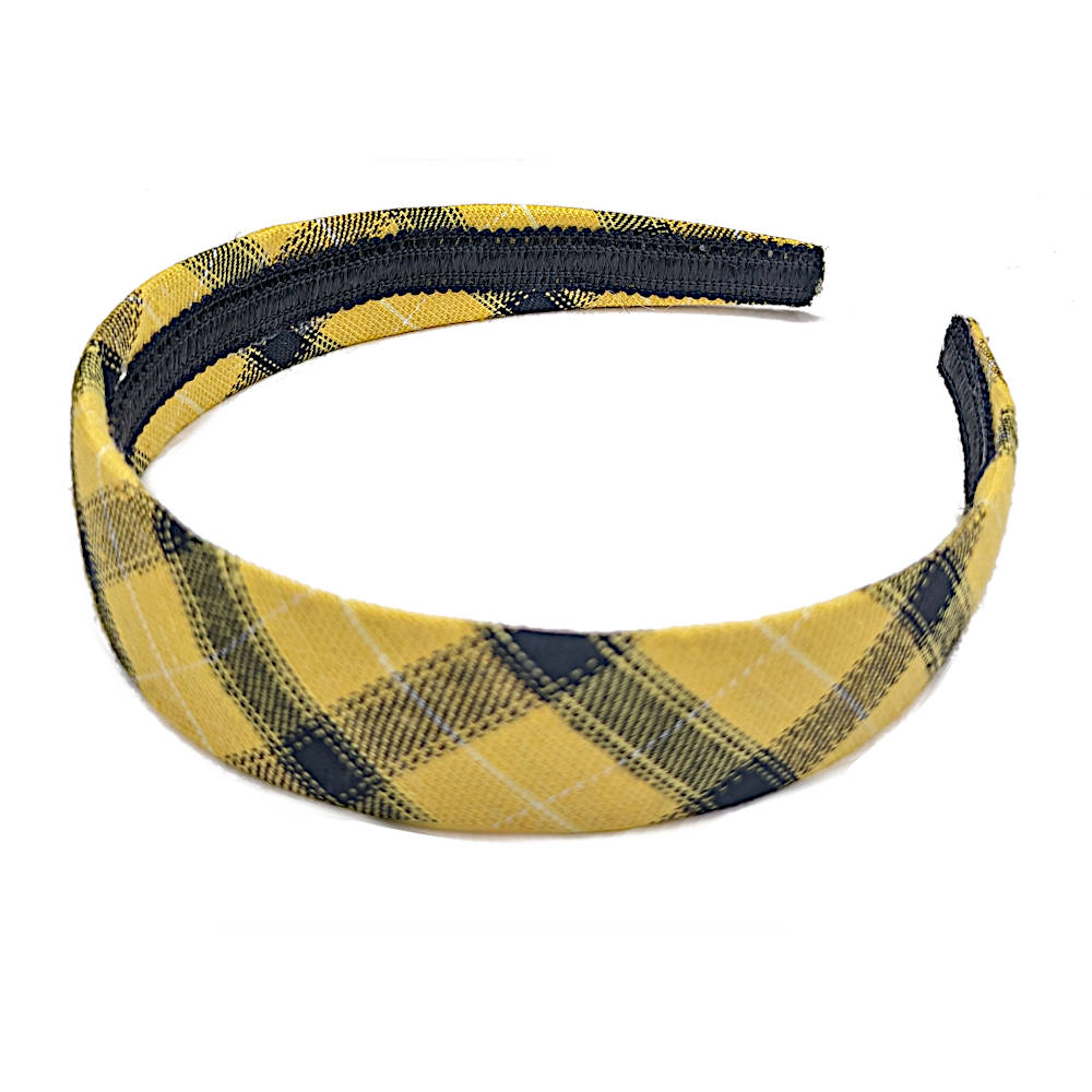 Flannel Plaid Headband, yellow
