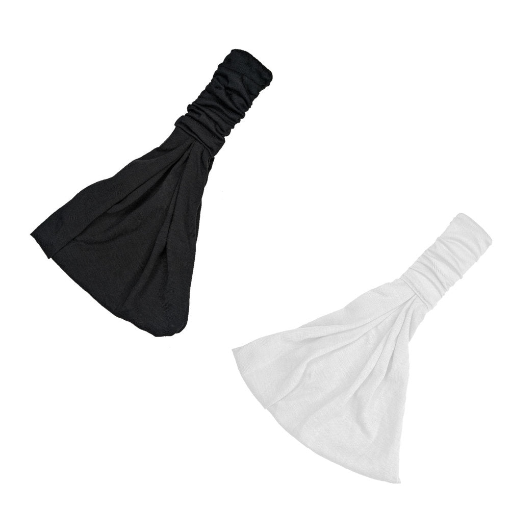 Solid Jersey Scrunch Headband, black and white assortment
