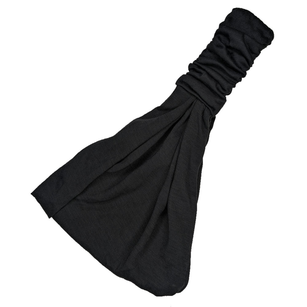 Solid Jersey Scrunch Headband, black