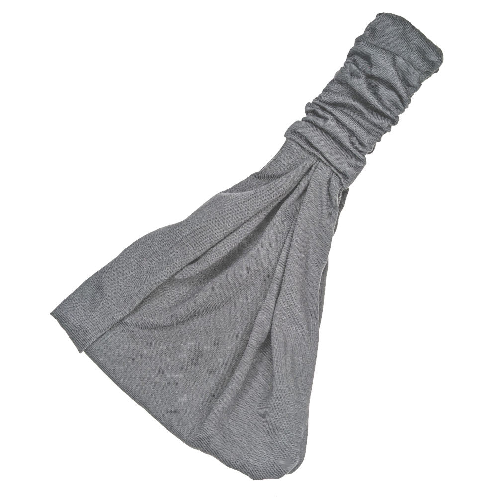 Solid Jersey Scrunch Headband, medium grey