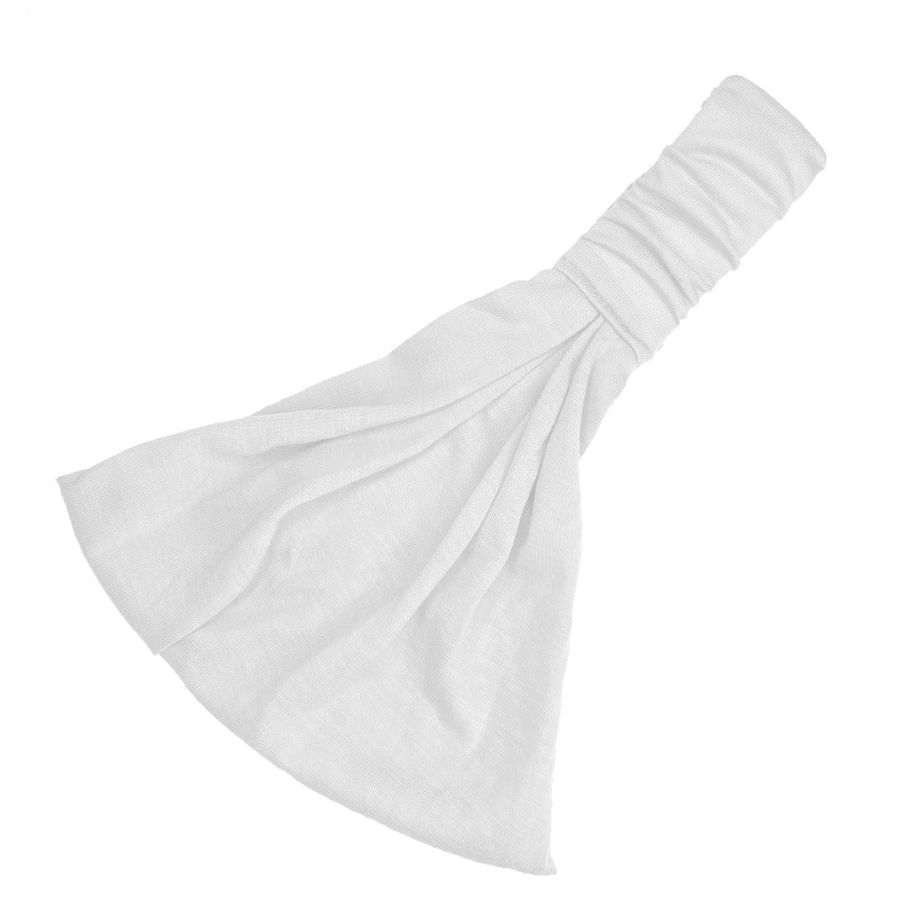 Solid Jersey Scrunch Headband, white