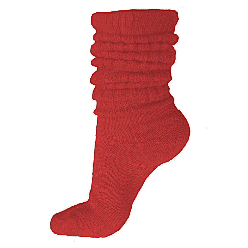 Basic Cotton Slouch Socks, red