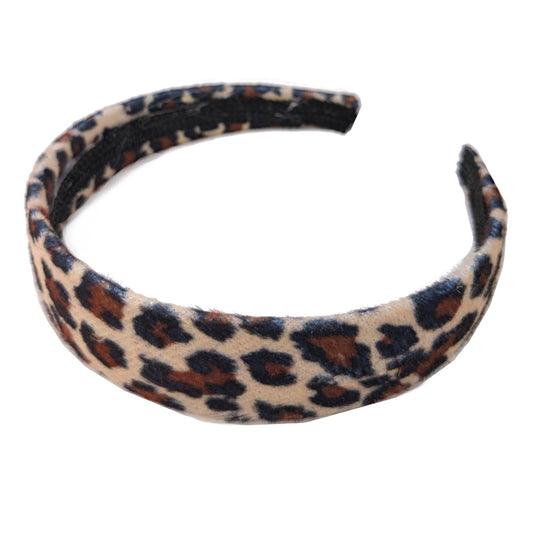 leopard print headband, beige