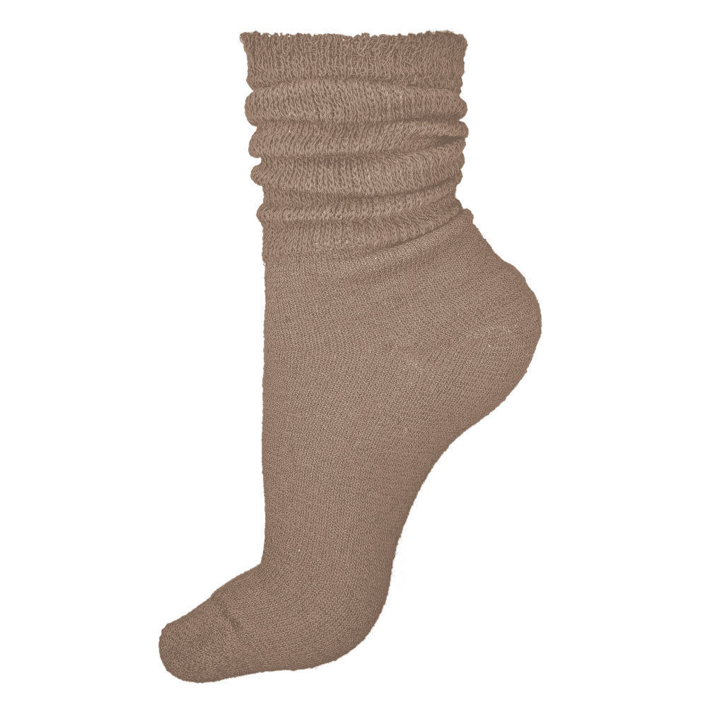 lightweight slouch socks, crew length, beige