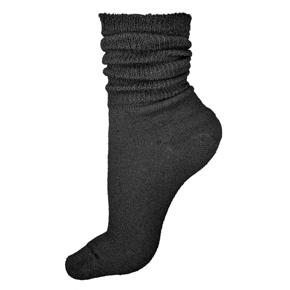 lightweight slouch socks, crew length, black