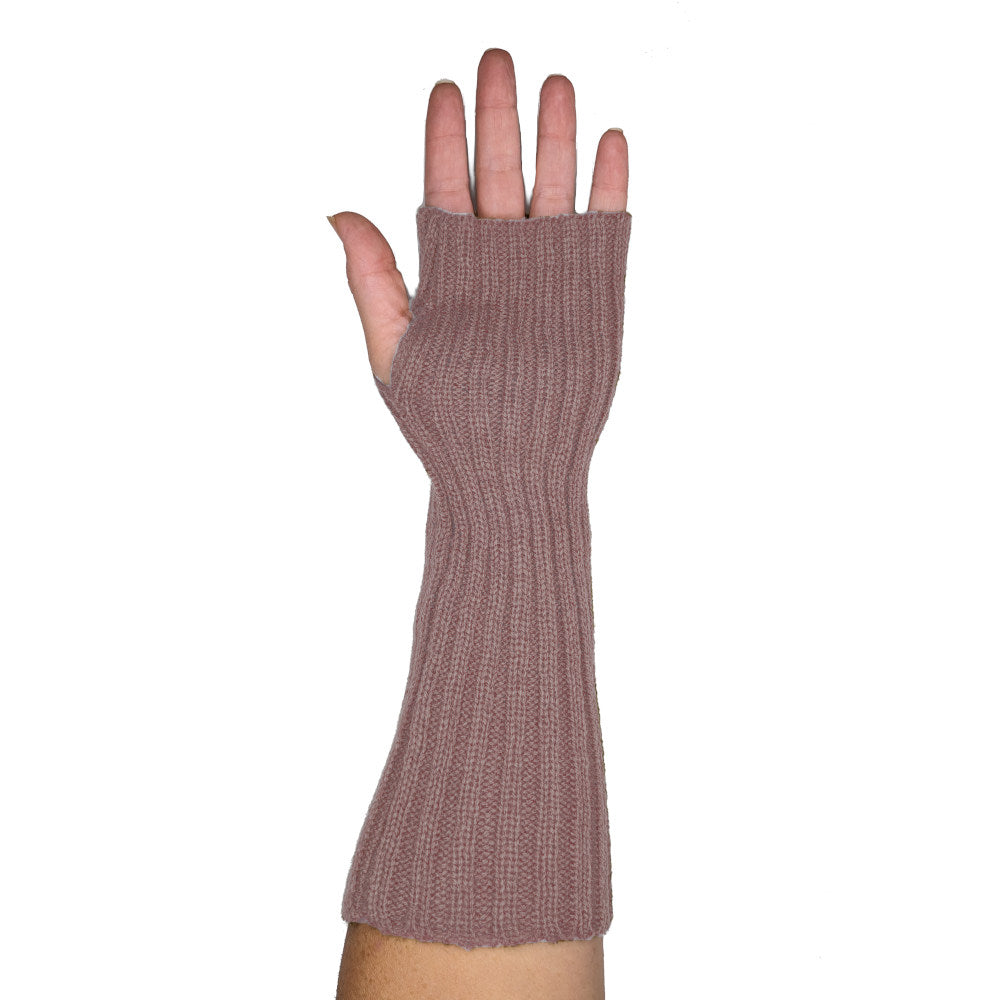 slouchy ribbed arm warmers, pink