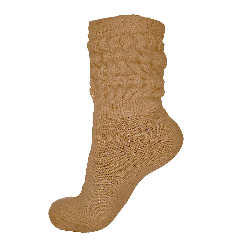 luxe alpaca slouch socks, camel brown