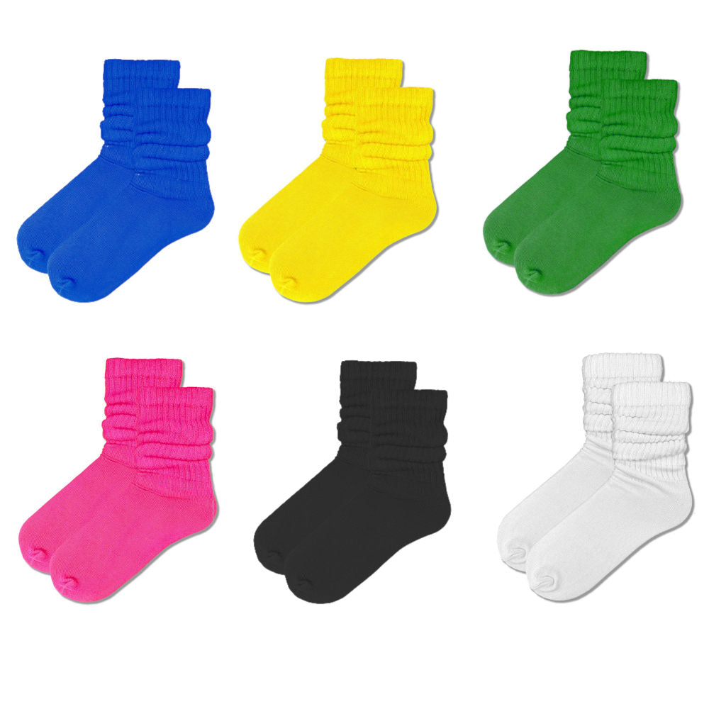 Midsize Junior Slouch Socks, bright color assortment