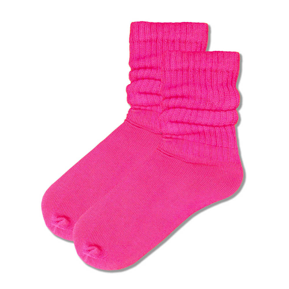 Midsize Junior Slouch Socks, hot pink