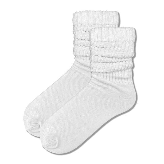 Midsize Junior Slouch Socks, white