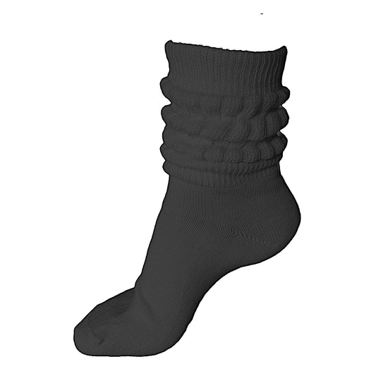 midweight slouch socks, black
