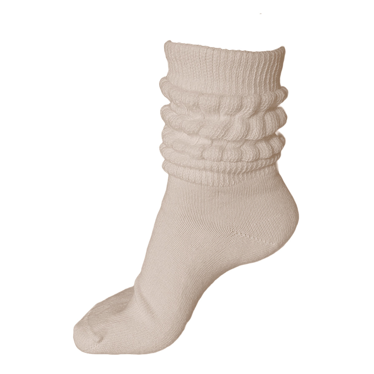 midweight slouch socks in unbleached cotton / cream