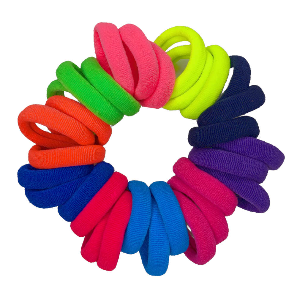 mini stretchy knit hair ties, bright assortment