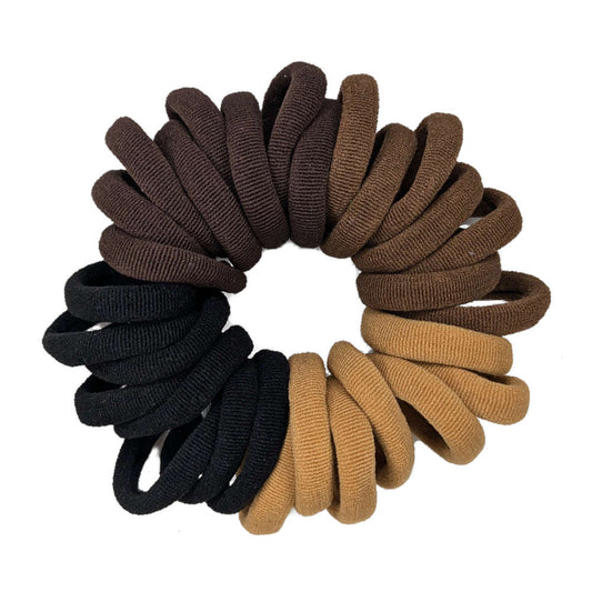 mini stretchy knit hair ties, neutral assortment