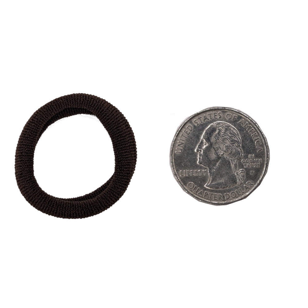 mini stretchy knit hair ties, size comparison