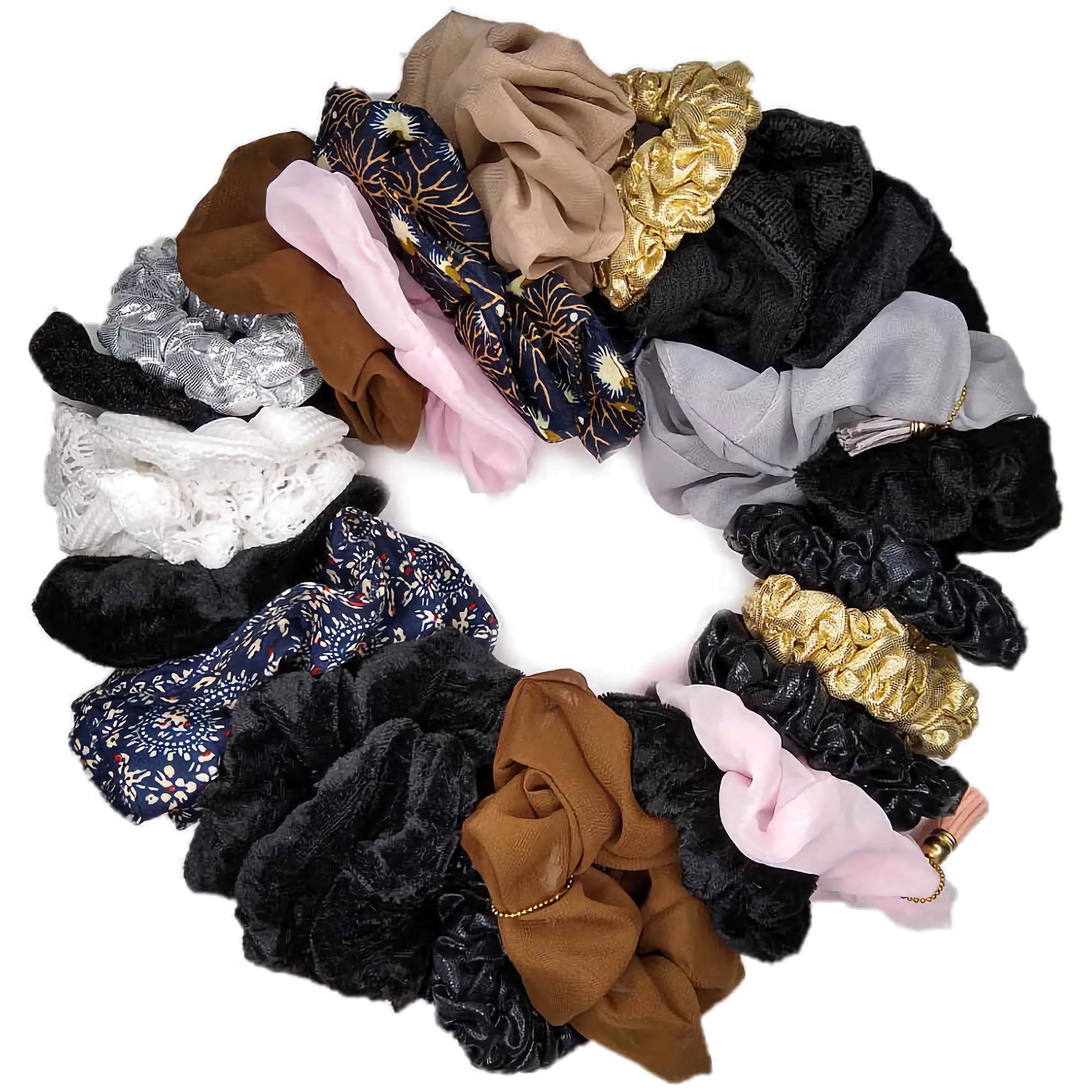 Mixed media scrunchie set
