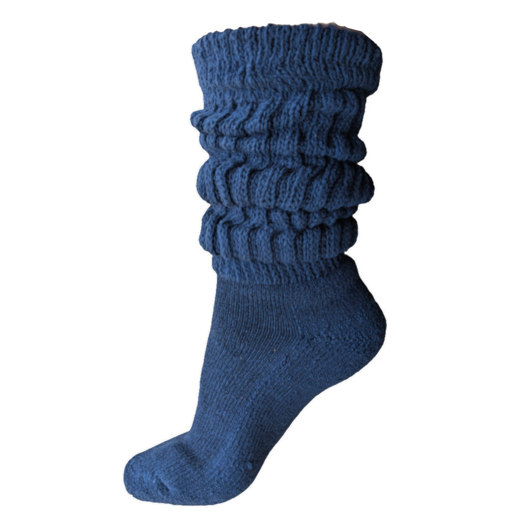 slouch socks, navy blue