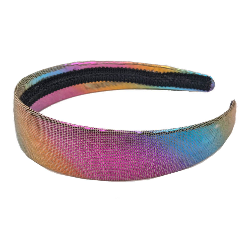 wide shiny rainbow headbands