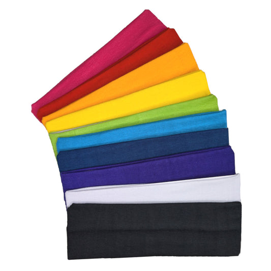 Super Stretchy Headbands, cotton blend, rainbow assortment