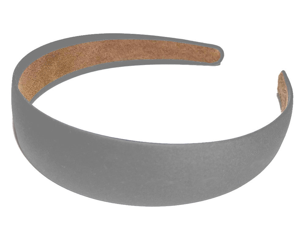 suede lined satin headbands in grey