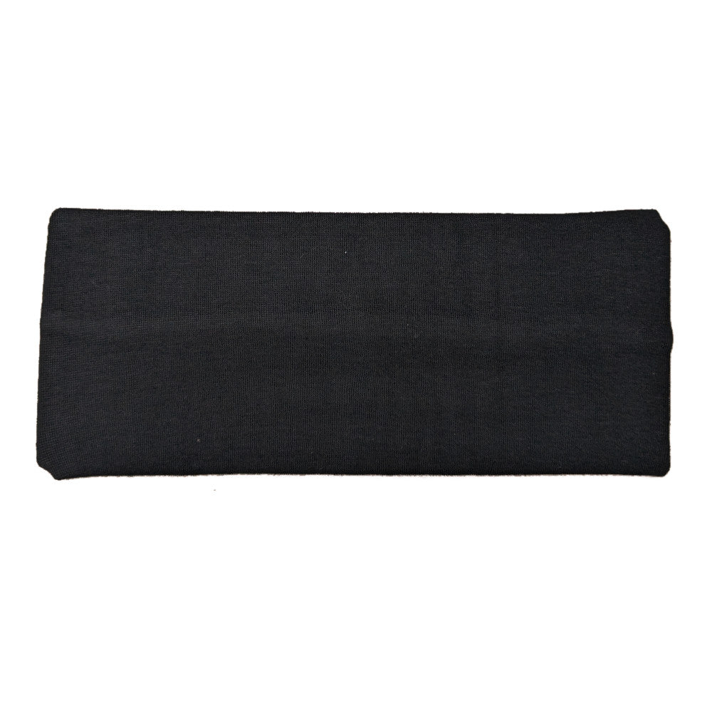 super stretchy cotton blend headbands, wide width, black