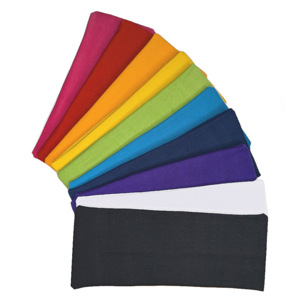 super stretchy cotton blend headbands, wide width, rainbow assortmenr