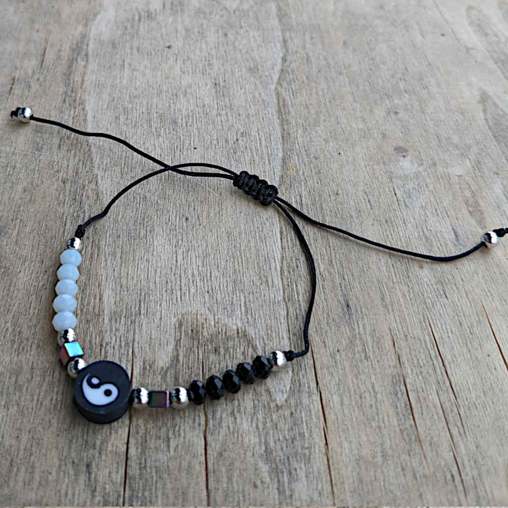 yin yang adjustable string bracelet