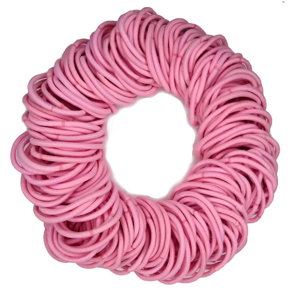 4mm ponytail elastics, light pink hair elastics