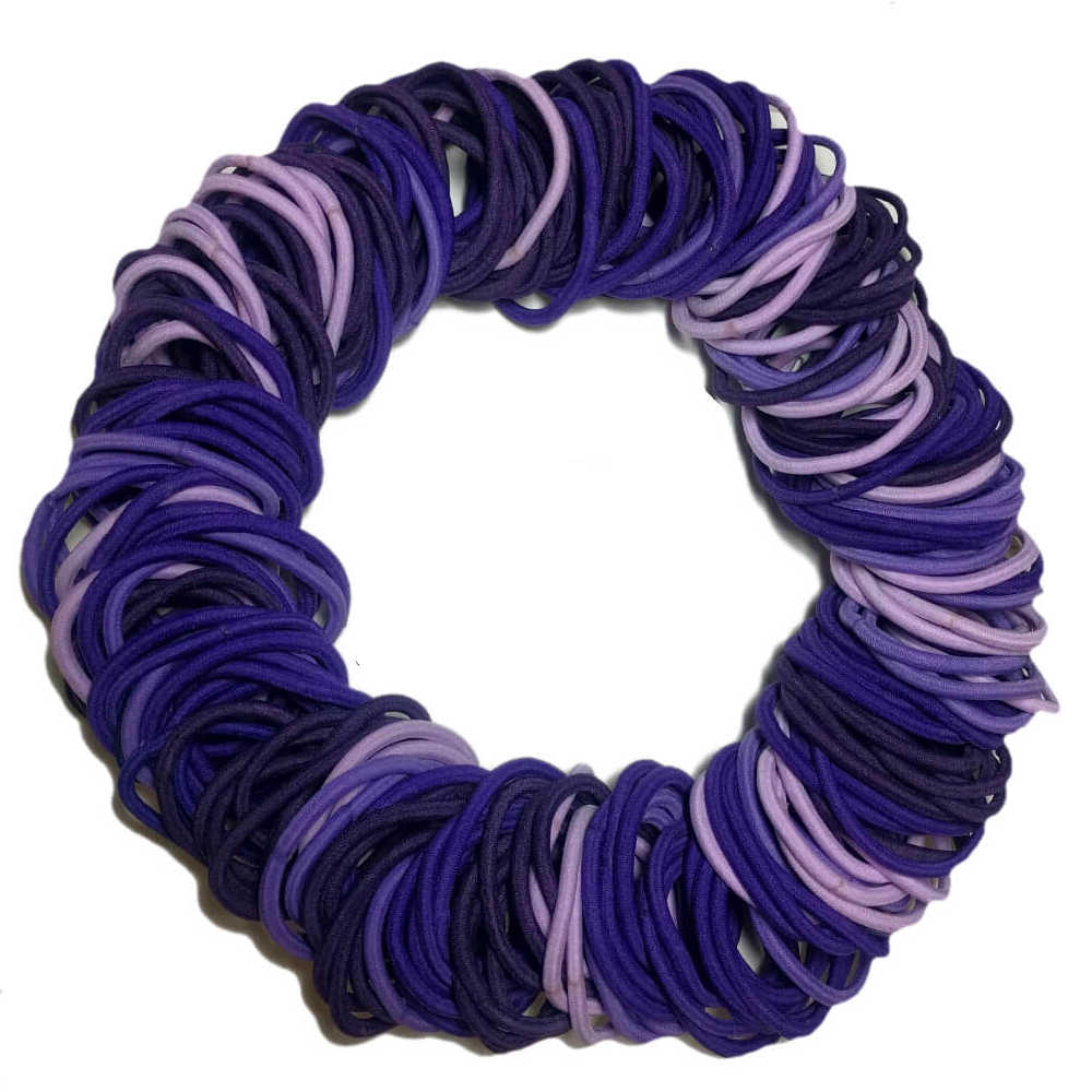 4mm ponytail hair elastics, purple assortment