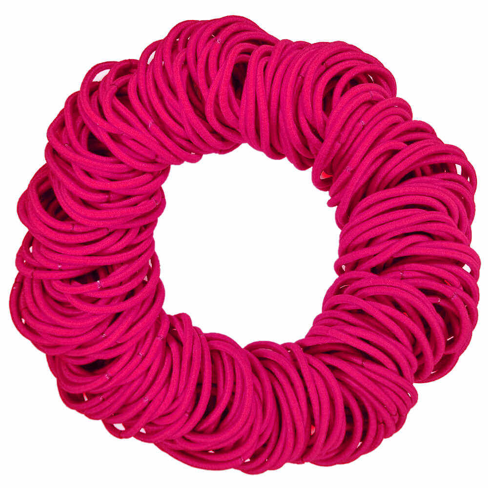 4mm ponytail elastics, hot pink hair ties