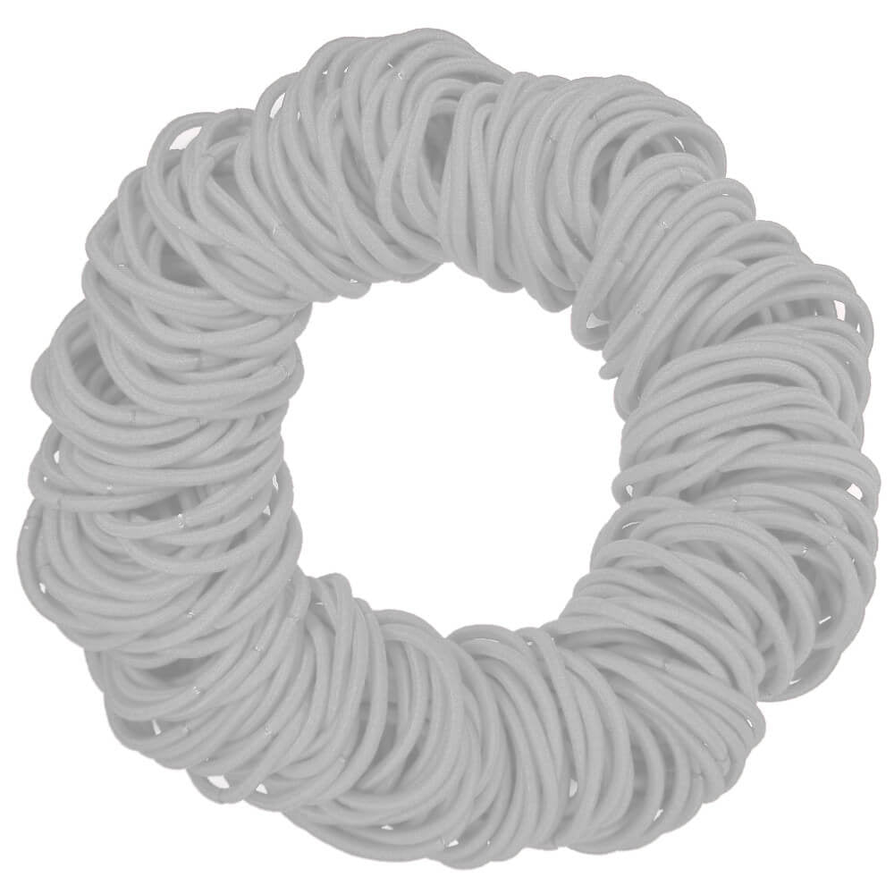 4mm ponytail elastics, white hair elastics