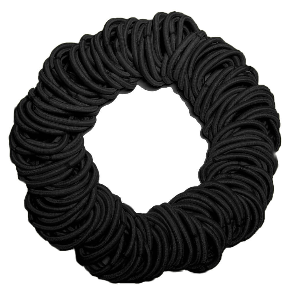 5mm ponytail hair elastics black