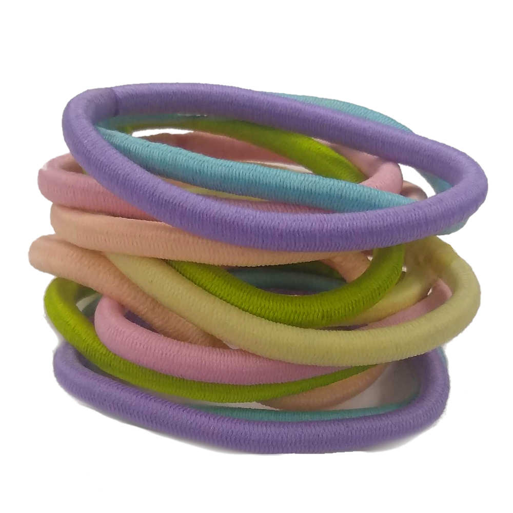 5mm ponytail elastics, pastel assortment