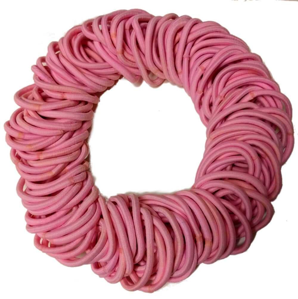 5mm ponytail elastics peony pink