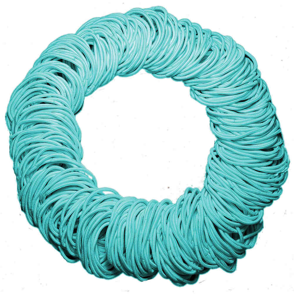 standard 2mm ponytail elastics, aqua hair elastics