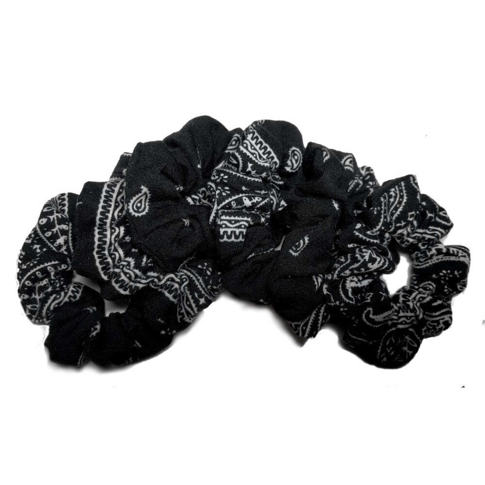 black  bandana scrunchies